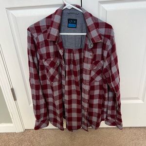 THREE flannel button down shirts